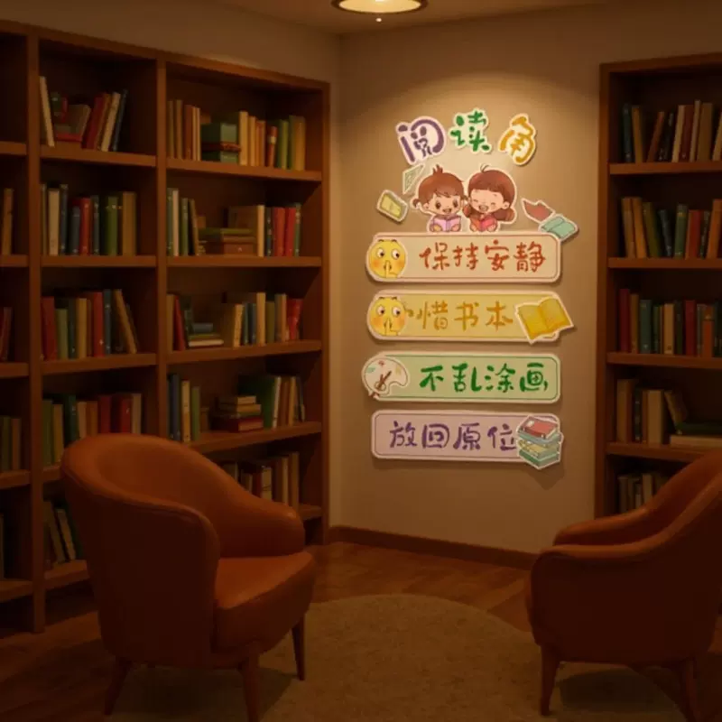 小学班级文化布置墙贴画幼儿园教室墙面图书角装饰贴纸定制