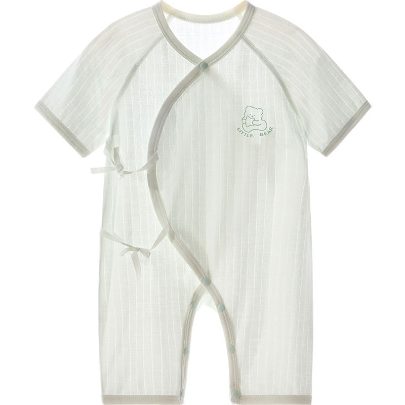 Ropa de bebé de una pieza Ropa de verano para recién nacidos para niños pequeños 0 Manga corta de marzo Estilo delgado Monk mampara pijamas Ropa de verano para bebés