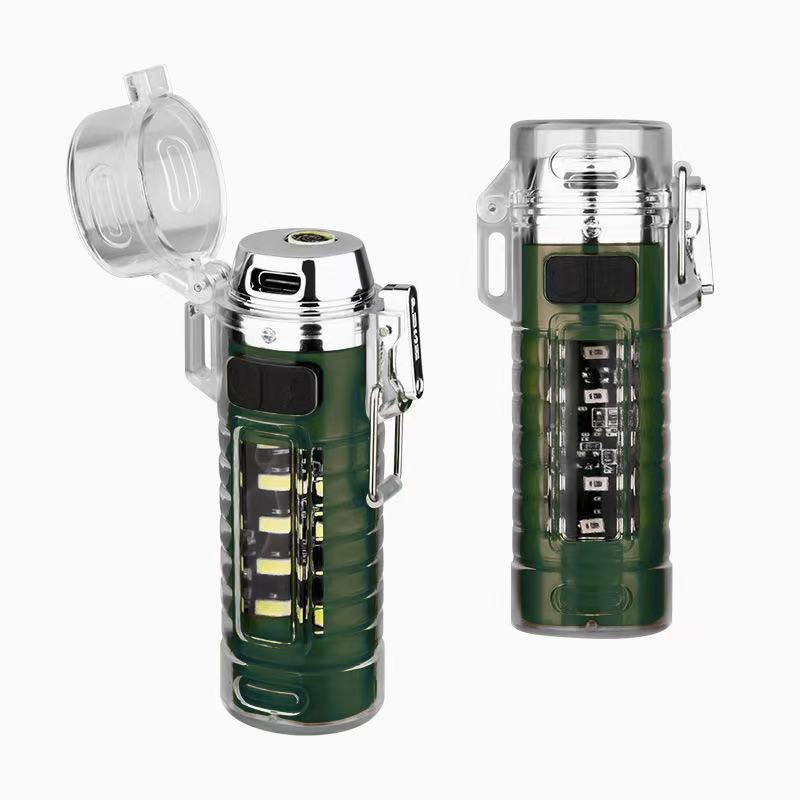 Enciendedor recargable tipo-c a prueba de viento personalidad cool encendedor negro tecnología inteligente