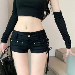X 62123 Y2K Low Rise Denim Shorts �T�ţ�ж�ѝ �羳�W��