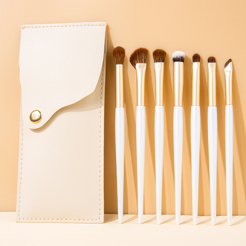 Cepillo blanco de 7 juegos (mango de madera - con bolsa de cepillo)