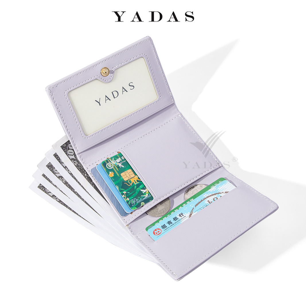 [Bow hardware] YADAS titular de la tarjeta de las mujeres lindas multi-tarjeta corta tríptico monedero pequeño monedero