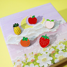 创意日系小清新卡通水果胸针可爱菠萝别针桃子苹果草莓徽章衣配饰