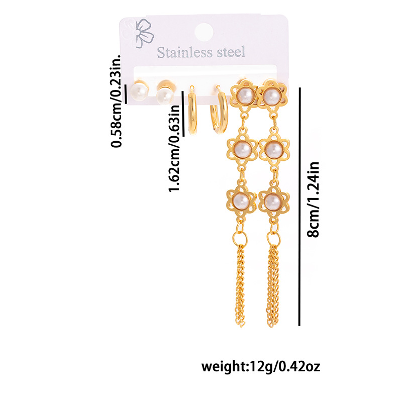 1 Set Lady Geometric Tassel Plating 304 Stainless Steel Drop Earrings Earrings Ear Studs display picture 3