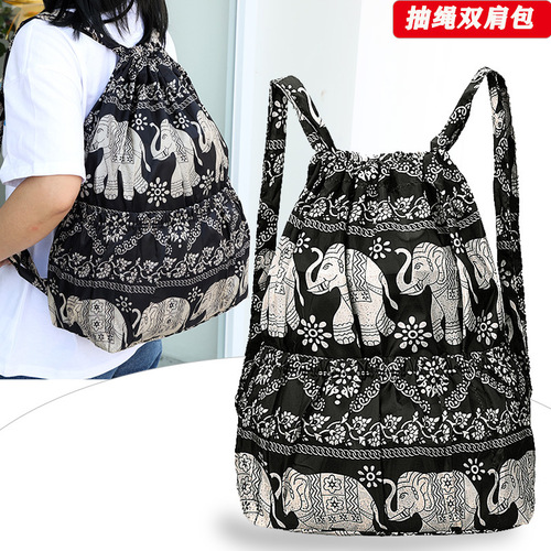 Versatile Nylon Strap Pouch Backpack for Women Outdoor Sports Mother's Bag Large Capacity Lightweight Travel Bag