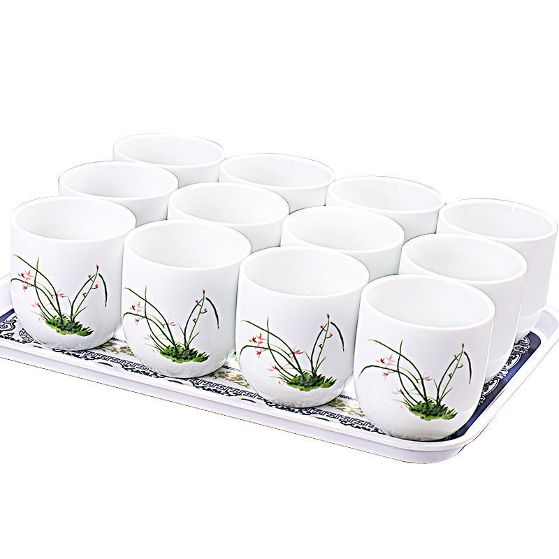 青花瓷酒杯二两家用日式老式盘陶瓷杯子茶杯套装白酒杯茶杯