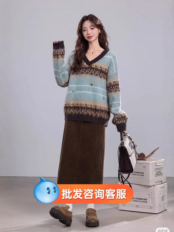 2025秋冬季新款宽松慵懒风羊绒毛衣韩版针织衫品牌女装批发货源|undefined