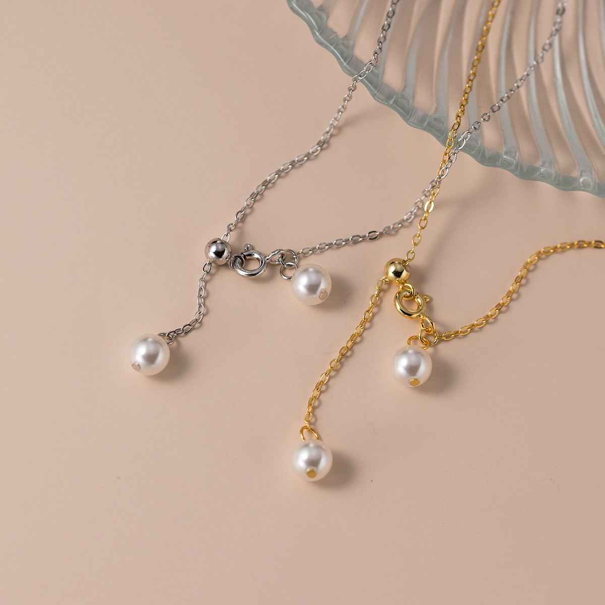 Eloch S925 plata fresca y dulce ins ligera lujosa sensación de diseño simple de tobillar de perlas S7393