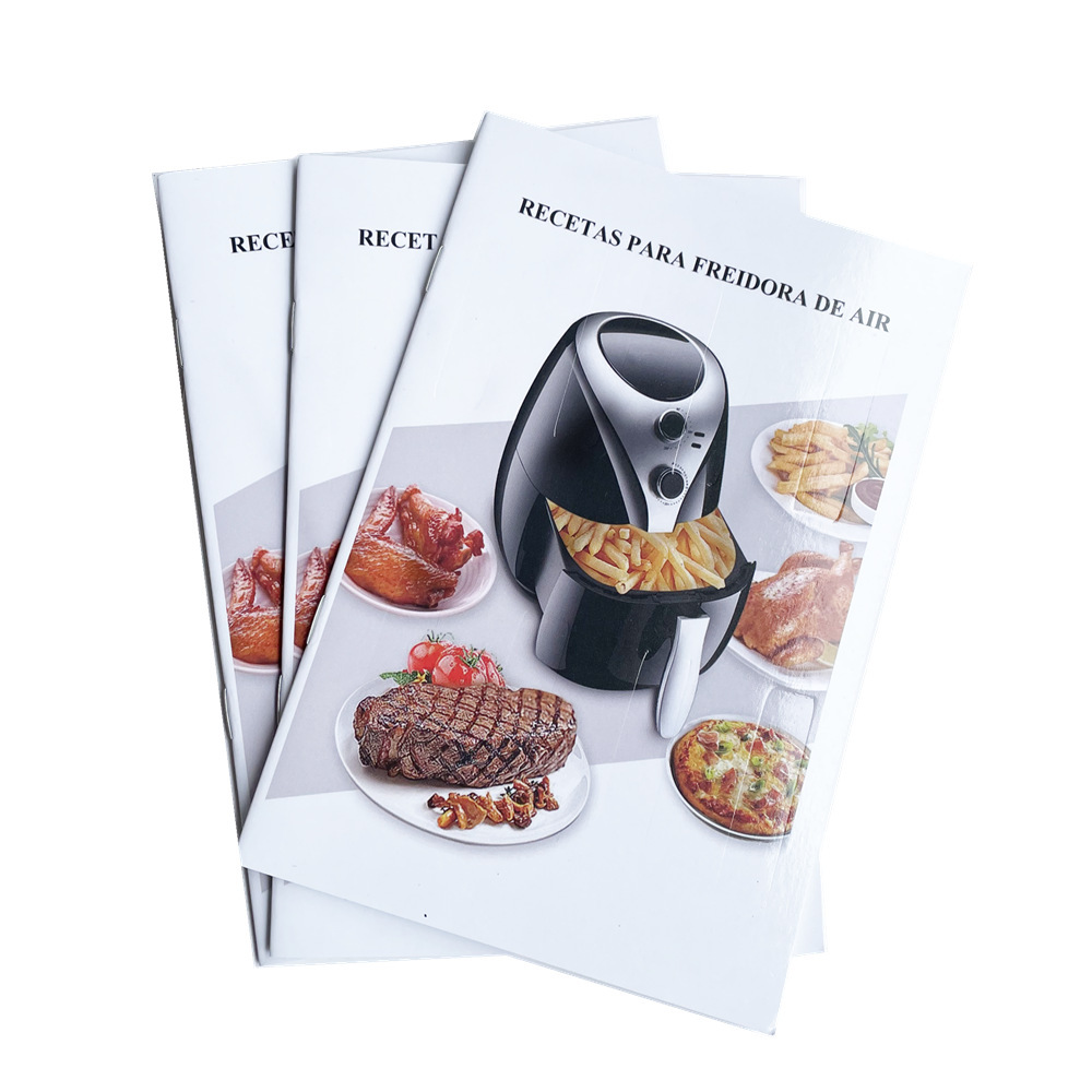 Accesorios de freidora de aire transfronterizos Receta de inglés freidora de aire filete papas fritas pollo asado Camarón pollo pierna receta de comida