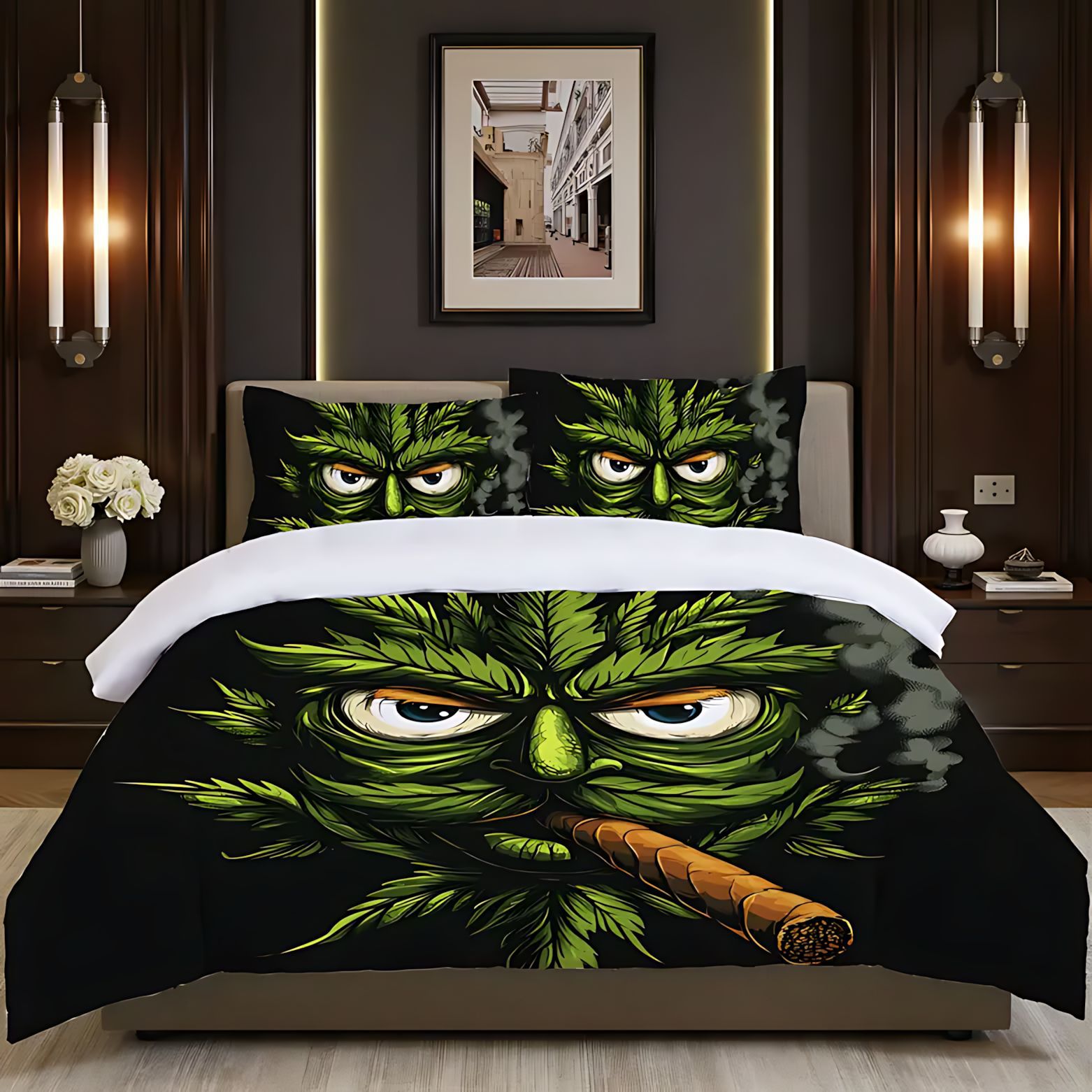 TEMU / JIT diseño de arte abstracto impresión digital 3D abrasión edredón conjunto de ropa de cama comercio exterior exclusivo