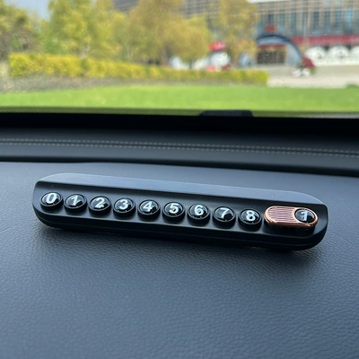 Moving Car Phone Plate Aromatherapy Car – Nömrəli dayanma kartı - black-aromatherapy-number-plate-free-five-sets-of-number-stickers