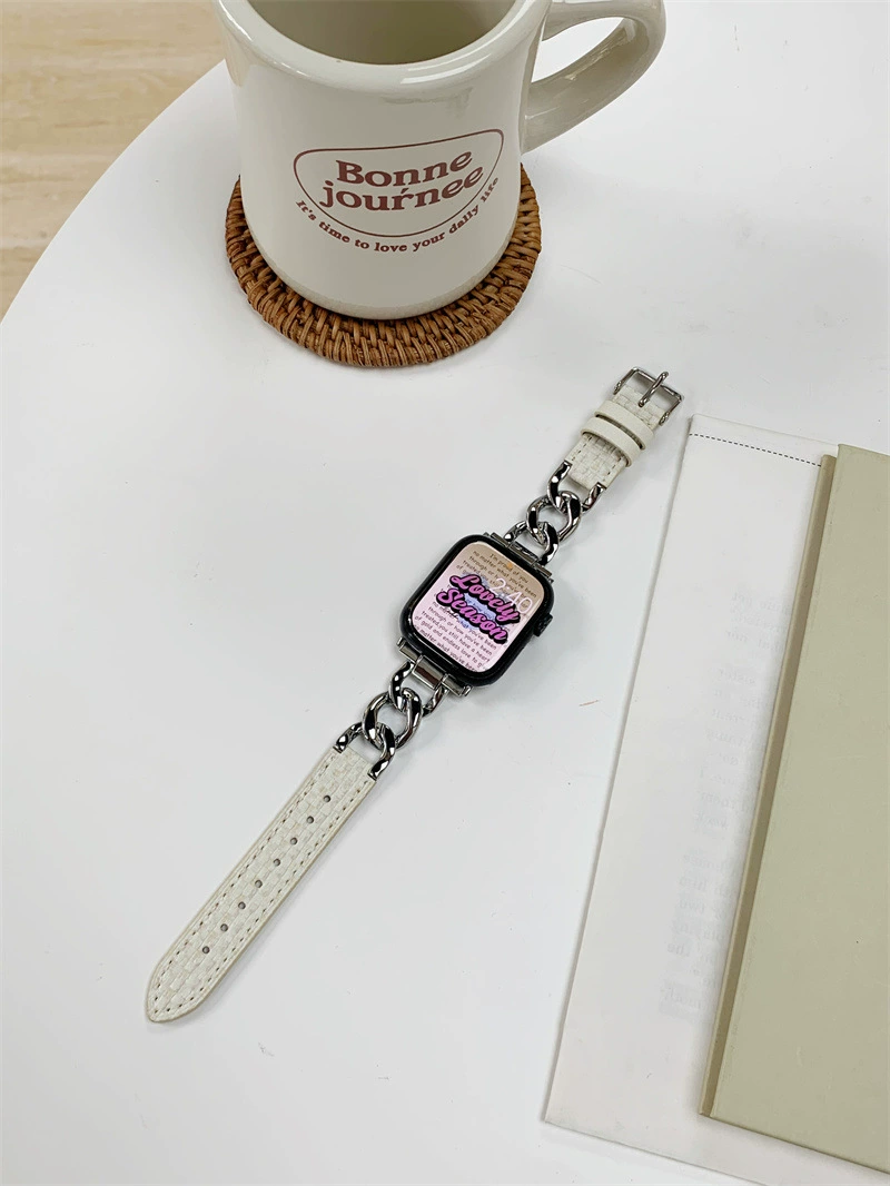 Яблоко, кожаный ремешок для часов, для импорта, стиль Chanel