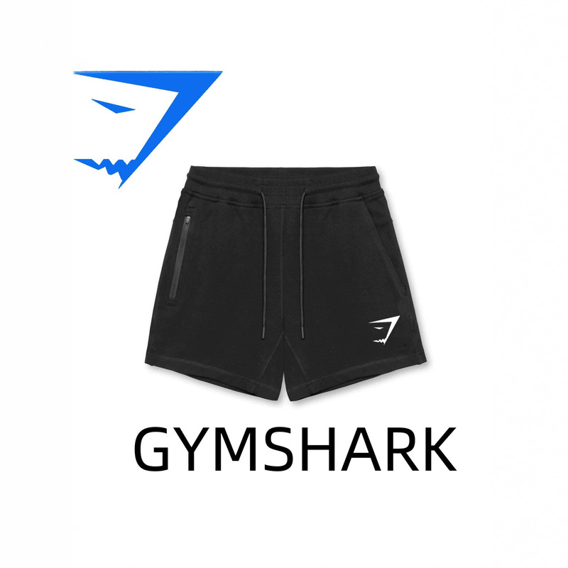 Cross-Border Temu Men's Cycling Shorts Sports Fitness Cotton 3-Point Pants Running Training Shark Print Gymsshark