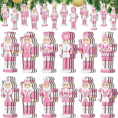 クリスマスピンクの胡桃クリップアクセサリー木製吊り下げマイクロは家庭の休日クリスマス装飾に適している