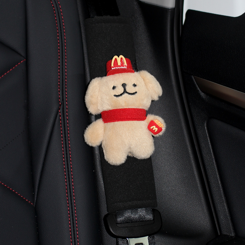 Car Safety Belt Shoulder Cover Women's Anti-wear Clothes Summer Cute Line Puppy Car Safety Belt Shoulder Cover Soft