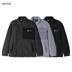 Men's Outdoor Fleece Jacket Autumn Winter Warm Thick Thermal Stand Collar Shearling Casual Sports Coat