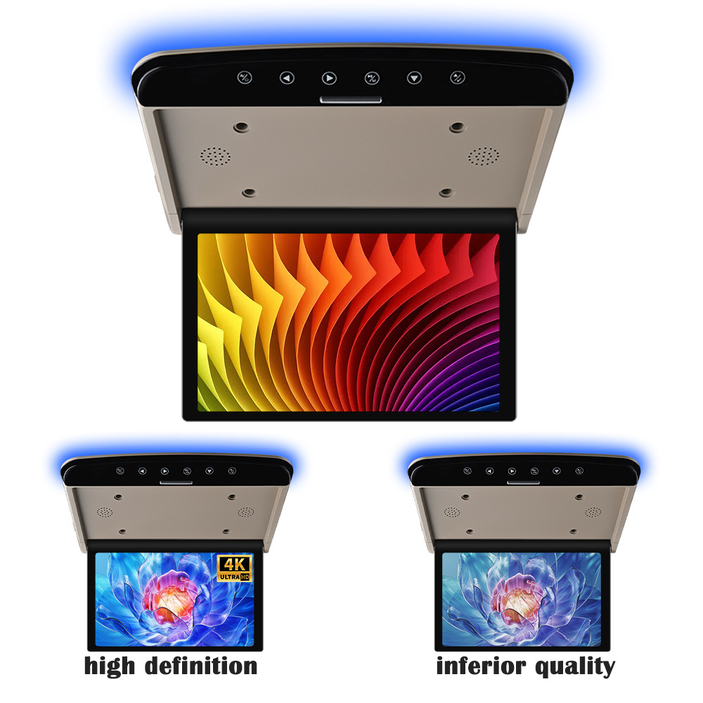 Cross-Border 15.6inch Inch Ceiling-Mounted Tv Ips Mp5 Player with USB and HDMI Input Car Display Monitor Hd