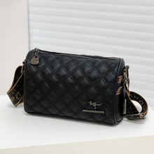 2024新款软皮包包时尚菱格潮流单肩斜挎女士包大容量波士顿枕头包