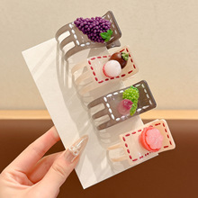 韩国可爱水果发夹女2025新款高端后脑勺清新半扎发高马尾小号抓夹