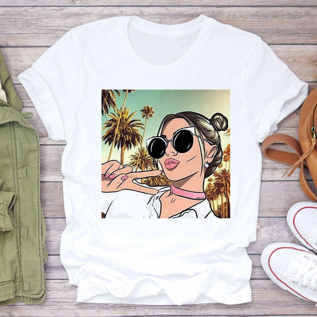 fashion sunglasses printed tee NSATE60861