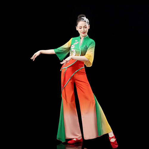 Chinese folk classical dance dress hanfu umbrella fan dance clothes yanko dance dance costume female national wind classical dance clothes