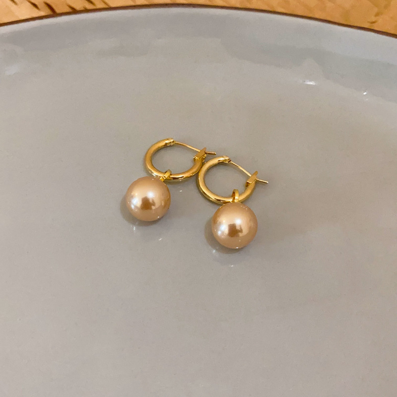 1 Pair Sweet Flower Plating Imitation Pearl Drop Earrings display picture 5