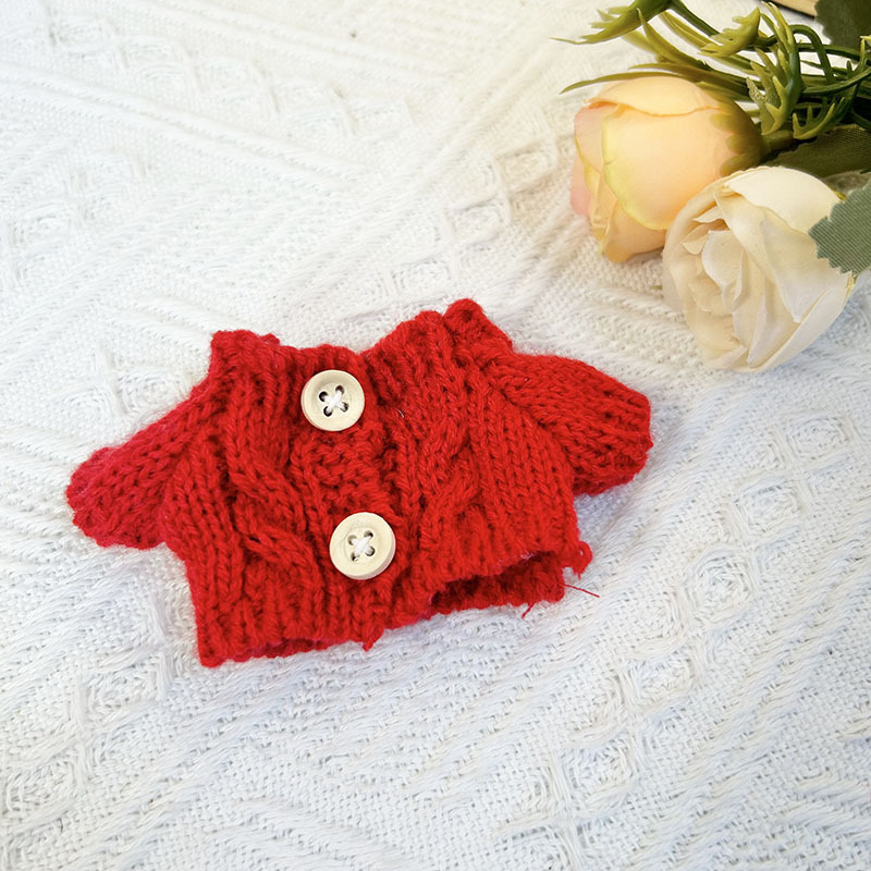 15cm ciego caja pull paño suéter pantalones macaron labubu colgante muñeca suéter Año Nuevo suéter lindo