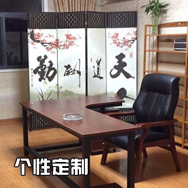 Folding screen room divider, simple modern movable fabric console, Chinese style wind curtain for office and bedroom