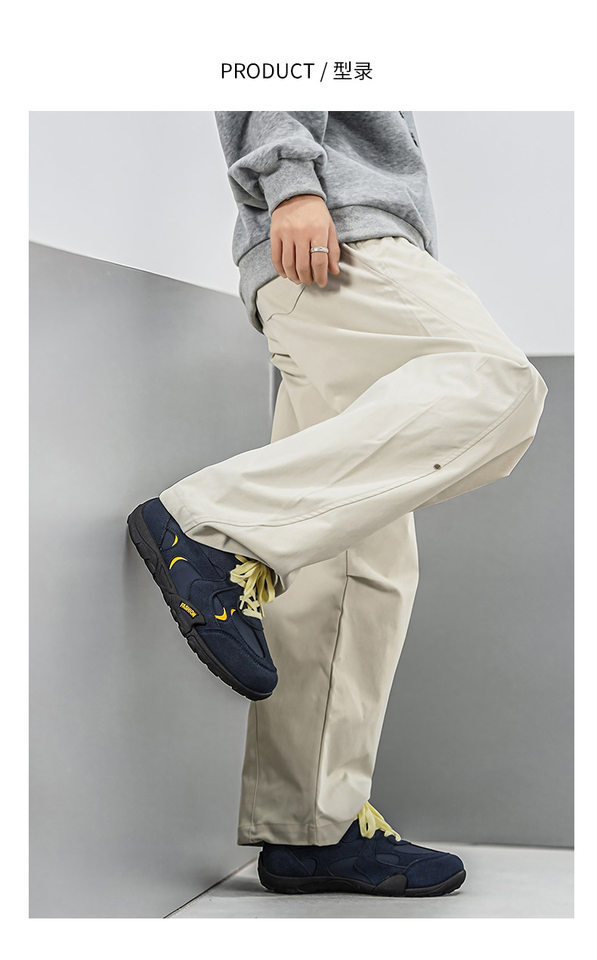 Giày sneaker nam cổ thấp nhẹ nhàng, mũi tròn, dây buộc phía trước, phong cách tối giản — KR 226m Trắng, KR226 xanh vàng chi tiết 9