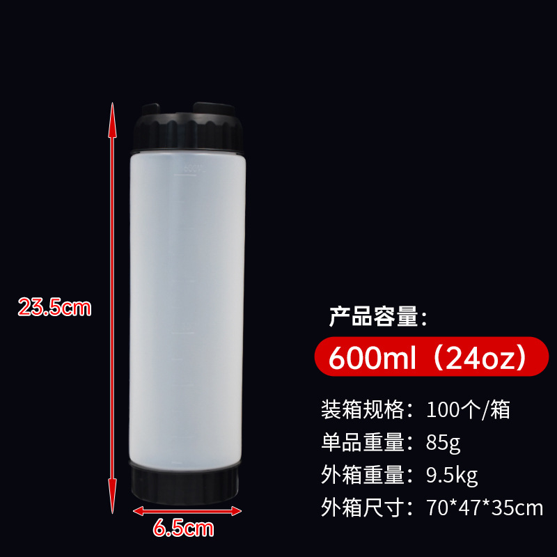 Botella de extrusión FIFO de dos cabezas, botella de salsa de extrusión colgante invertida a prueba de fugas, botella de salsa de PE cuantitativa de tomate de mermelada extruida