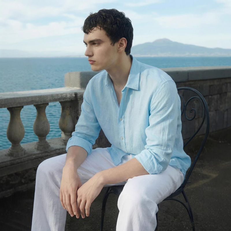 Old Money Style Linen Men's Aesthetic Shirt, Spring and Summer Sun Protection Vacation Shirt, Casual Lazy Inner Wear Trendy Top Old Money Style Linen Men's Aesthetic Shirt, Spring and Summer Sun Protection Vacation Shirt, Casual Lazy Inner Wear Trendy Top