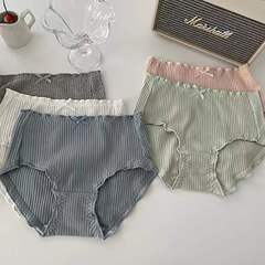 Simple girls underwear women's Japanese mid-waist pure cotton spring and autumn fashion new girls plus size girls breathable