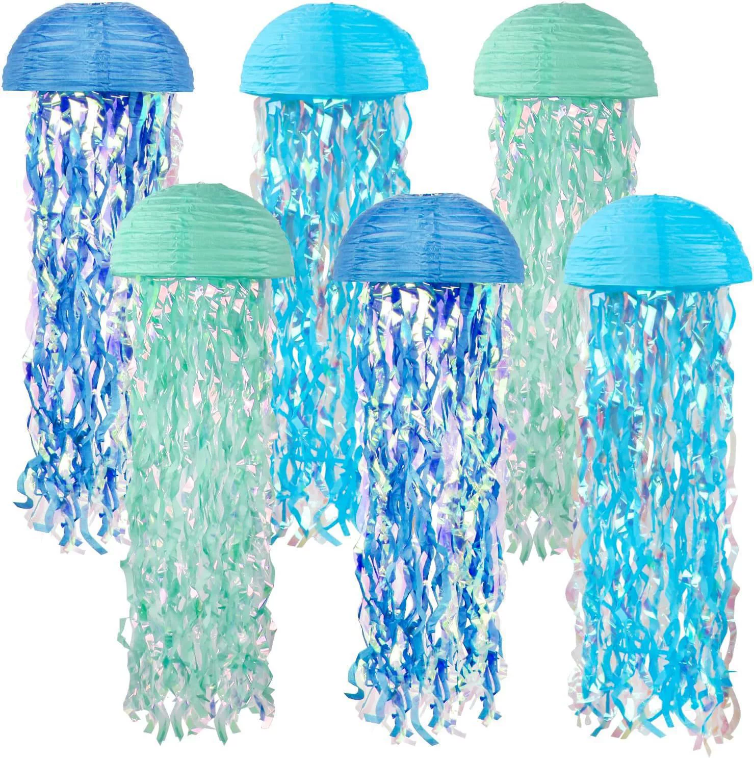Cross-border hot selling colorful special-shaped decorative jellyfish semi-circular lantern decorative supplies