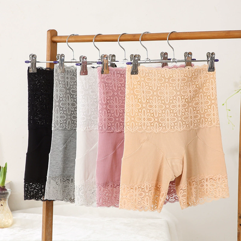 Кружевные облегающие леггинсы с высокой талией и высокой посадкой, дышащие Пятиточечные леггинсы из модала, хлопковые однотонные, в Корейском стиле, Пятиточечные, с защитой от света