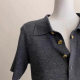 Grey Shoulder Lap Polo Collar Ice Silk Short-sleeved T-shirt Women's Summer Sweater Short Slim-fit Top