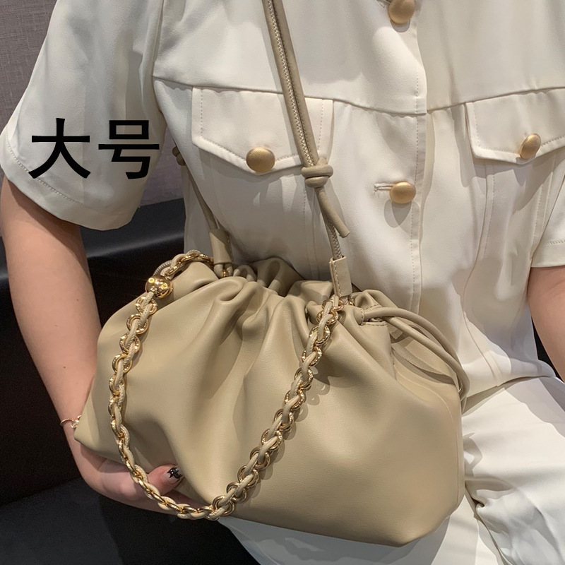 Luojia 新しいフラメンコ財布チェーン福袋バッグ巾着バケツクラウドバッグファッションショルダークロスボディバッグ|undefined