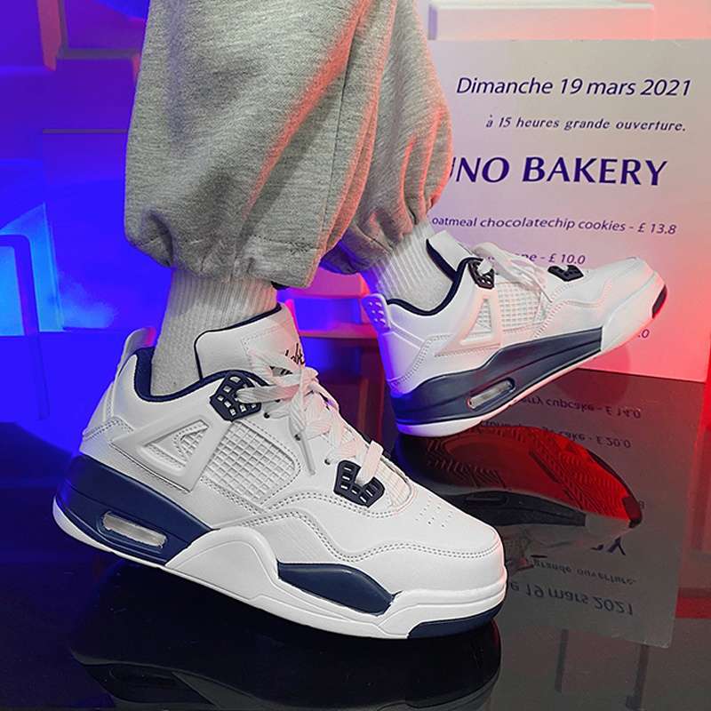 Zapatillas de baloncesto con colchón de aire para niños 2025 verano nuevo estilo salvaje ins color en contraste zapatos blancos de suela gruesa zapatillas deportivas
