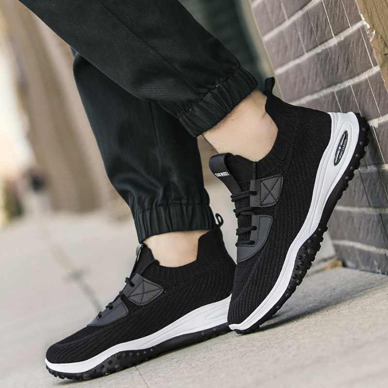 Nuevos zapatos deportivos para hombres de moda volando tejido bajo-top zapatilla Comercio exterior zapatilla de deporte al aire libre con cordones zapatos casuales de los hombres