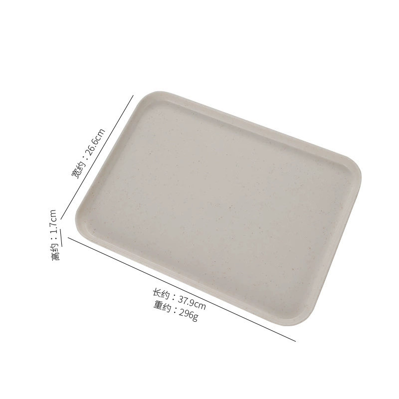 Cross-border Wheat Straw Plastic Rectangular Trays – Multicolor Meal & Dessert Plates, 3 Sizes
