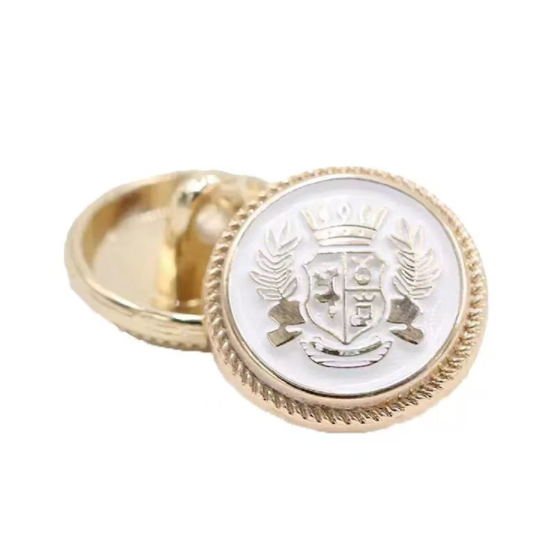 Retro estilo británico metal de trigo botón de corona dorado y plata botón de uniformes escolares uniformes chaqueta botón de decoración