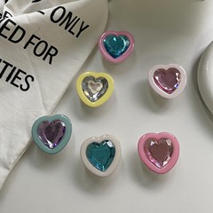 ins韓風愛心寶石懶人支架桌面支撐可伸縮黏貼式馬卡龍色網紅女款