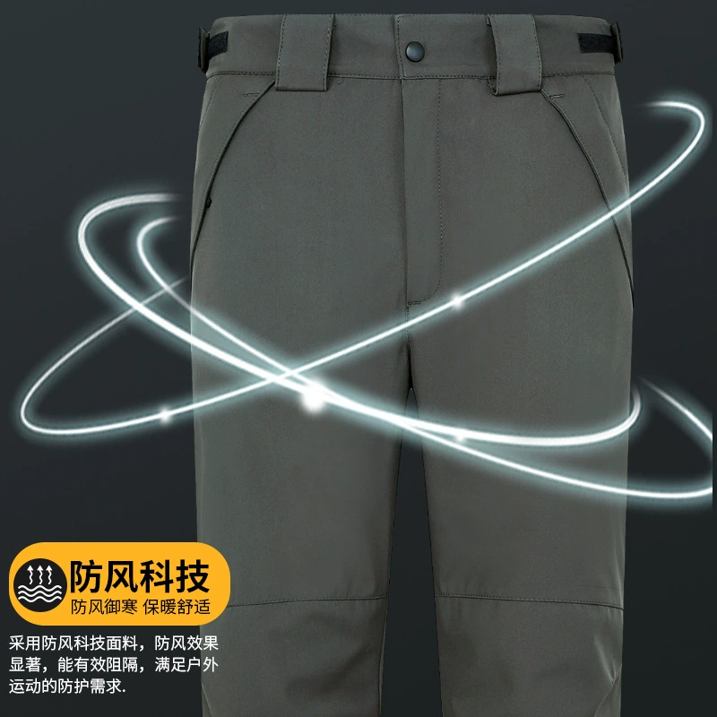 Уличные зарядные брюки Осенне-зимние теплые хлопковые брюки на флисовой подкладке для мужчин и женщин Лыжные брюки Ветрозащитные водонепроницаемые брюки для скалолазания с логотипом