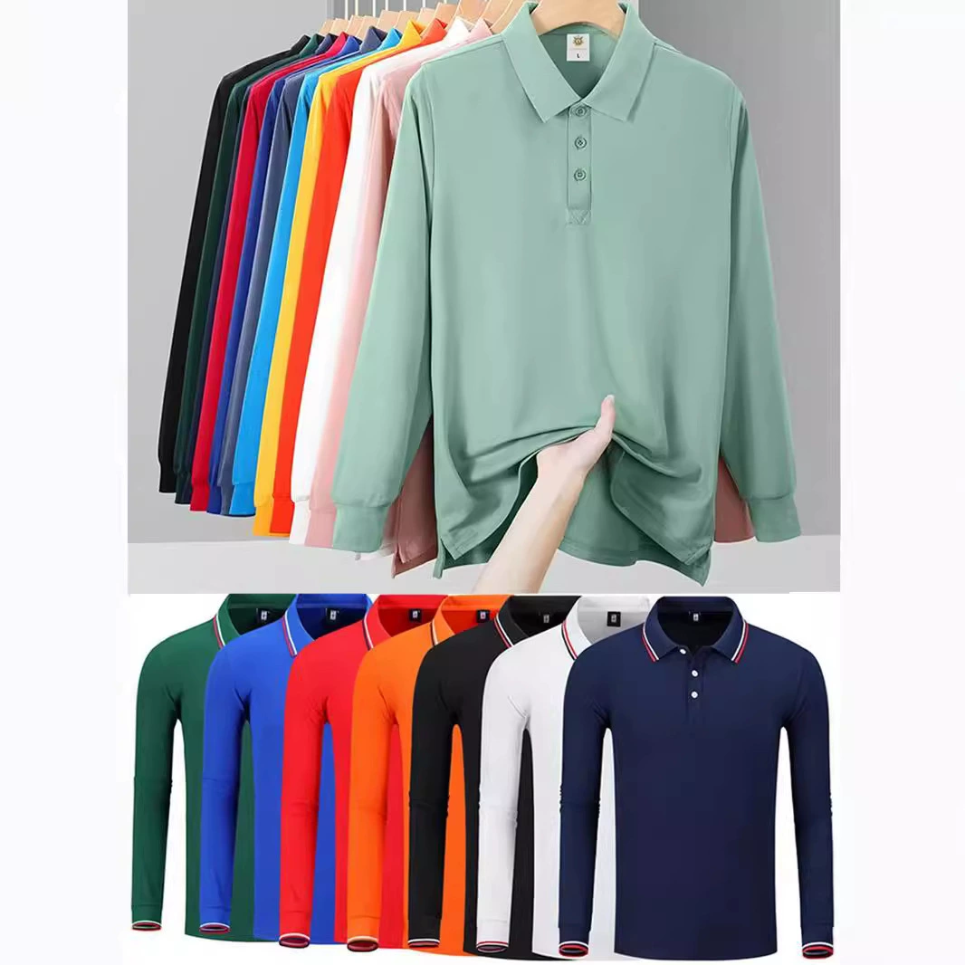 Весна и Осень с длинными рукавами рубашка POLO на заказ рабочая одежда из хлопка
