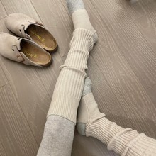 袜套男女春秋冬季保暖加厚腿套miu系竖条纹堆堆袜韩系百搭小腿袜