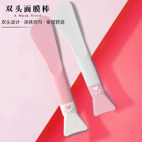 Beauty makeup brush double-headed silicone mask brush stirring rod scraper mud film application scraper film adjustment brush independent packaging