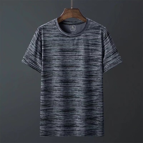 Men's Summer Thin Loose Plus Size Round Neck Speed Dry Sport Casual Half Sleeve T-Shirt
