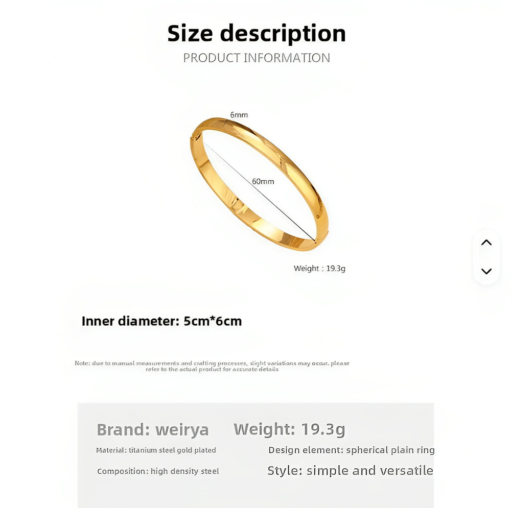 Minimalist Titanium Steel Spherical Bangle For Couples Elegant_voghion.com
