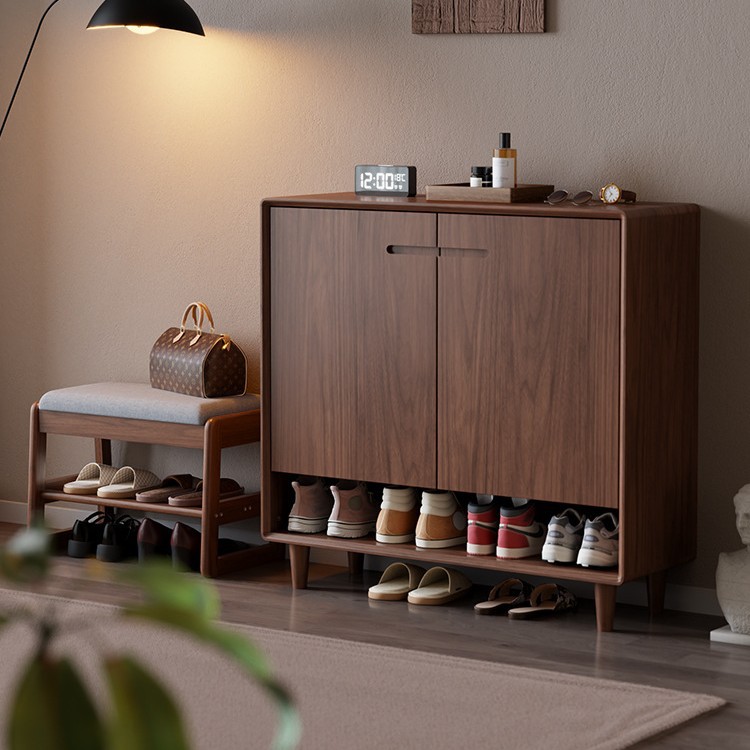 Solid Wood Vintage Shoe Cabinet for Home Entrance, 2026 New Popular Shoe Rack, Entryway Storage Cabinet, Integrated Foyer Cabinet