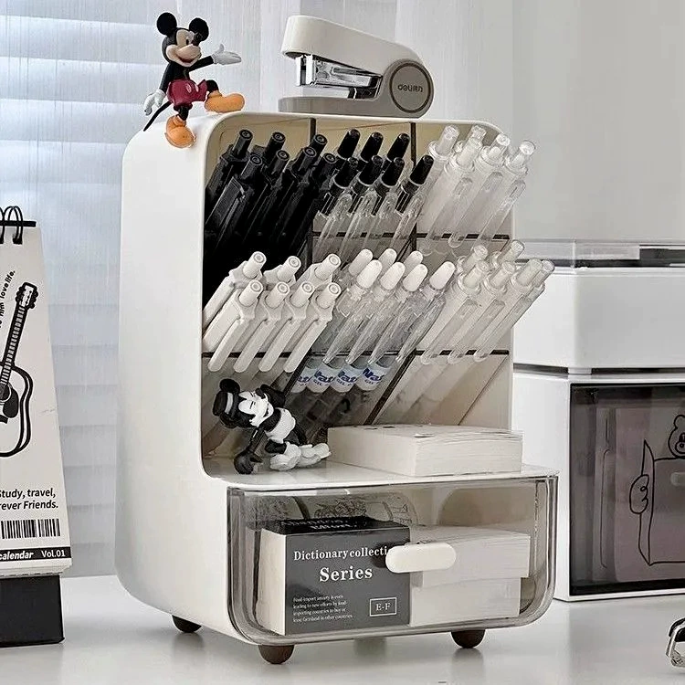 Коробка для ручек с диагональной вставкой Настольная коробка для хранения офисных канцелярских принадлежностей Студенческий стол для карандашей в общежитии