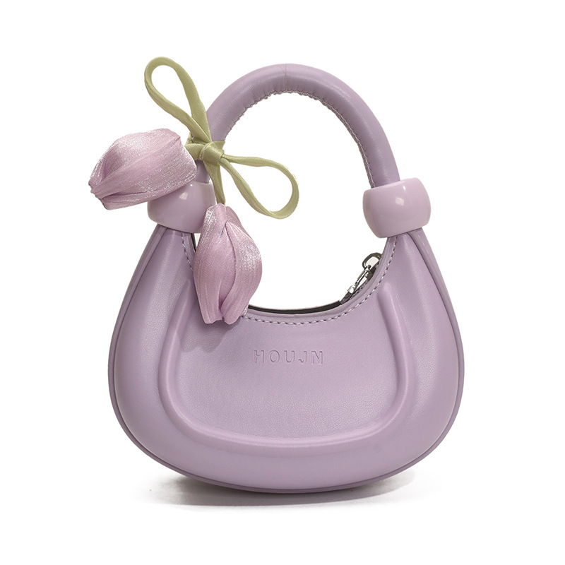 Bolsas para niños en línea rojo y azul Tulipan bolsas de media luna portátiles para hombres y mujeres simple color sólido mini bolso de hombro para bebés